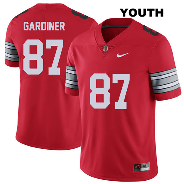 Ohio State Buckeyes Youth Ellijah Gardiner #87 Red Authentic Nike 2018 Spring Game College NCAA Stitched Football Jersey EK19W52TZ